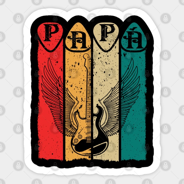 Papá Guitar grunge style Sticker by Velvet Love Design 